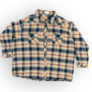 Sweet Lemon Women's Flannel‎ Navy Pearl Snap Button Up Western Shirt Size 1X